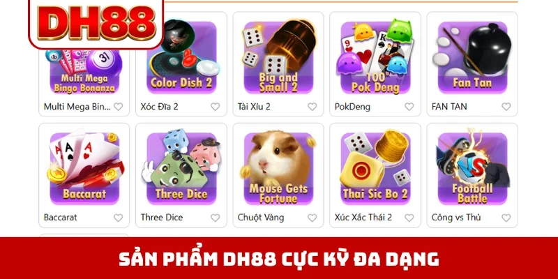 Sản phẩm DH88 cực kỳ đa dạng